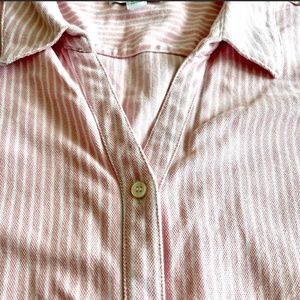 Charter Club ink white sleeveless Oxford striped button dow